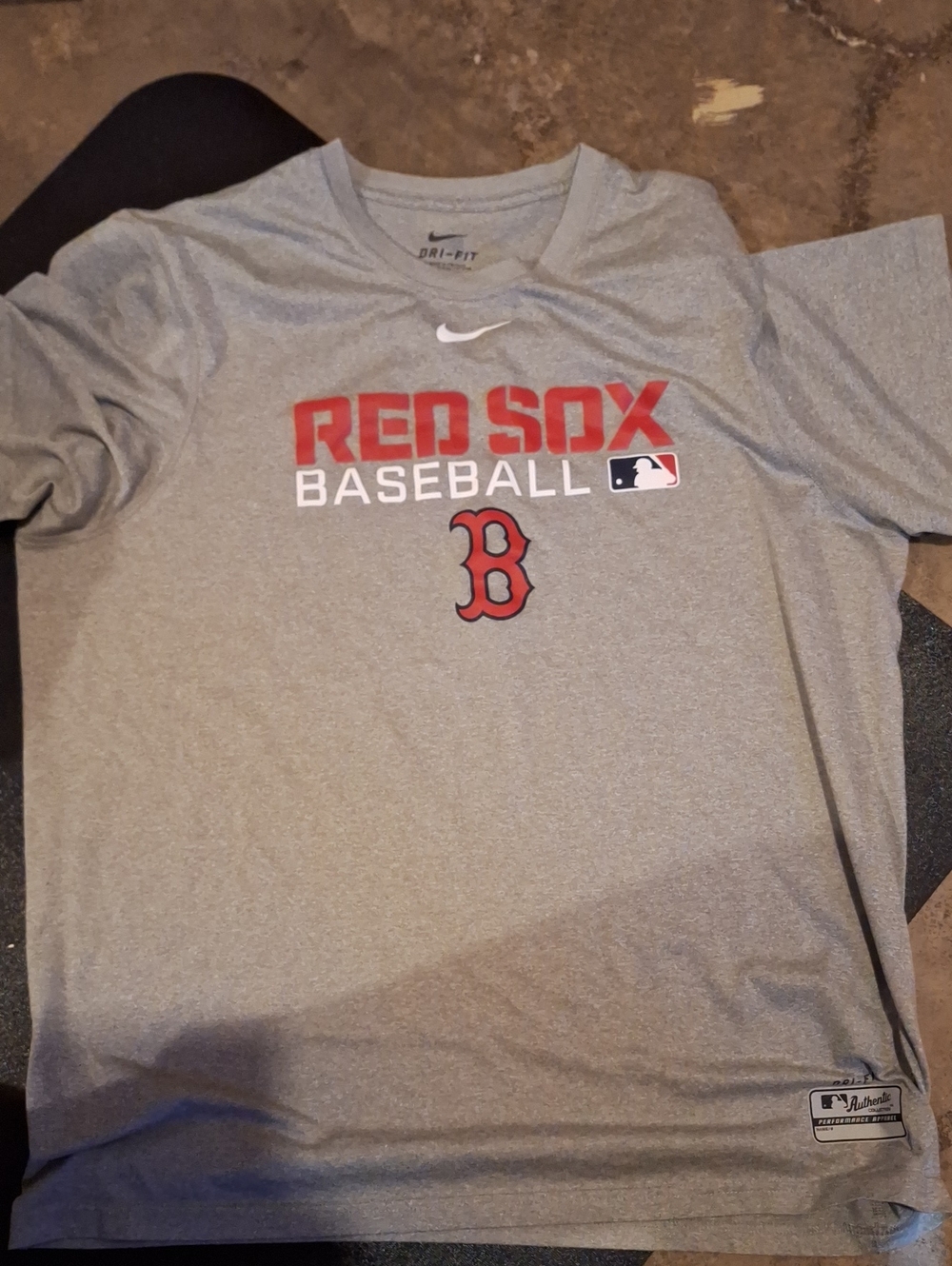 Nike Gray & Red Boston Red Sox Baseball Tee